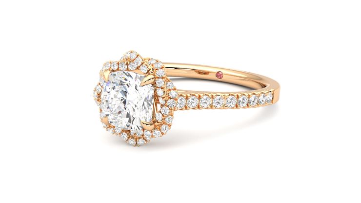 Taylor & Hart Entwine Cushion Engagement Ring 360 degree image 25