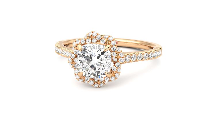 Taylor & Hart Entwine Cushion Engagement Ring 360 degree image 27