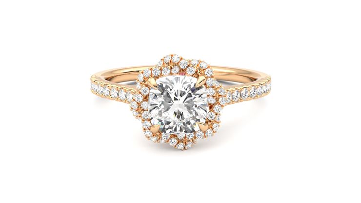 Taylor & Hart Entwine Cushion Engagement Ring 360 degree image 29