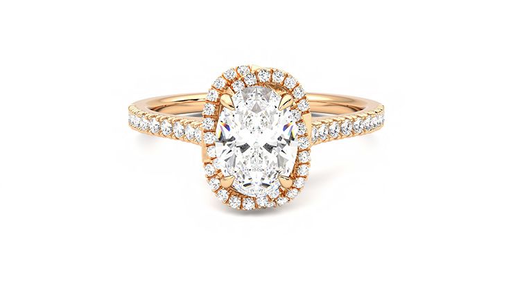 Taylor & Hart Entwine Oval Engagement Ring 360 degree image 0