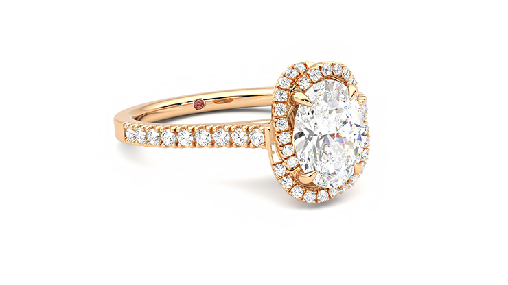 Taylor & Hart Entwine Oval Engagement Ring 360 degree image 5
