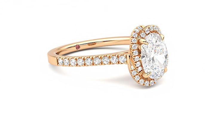 Taylor & Hart Entwine Oval Engagement Ring 360 degree image 6