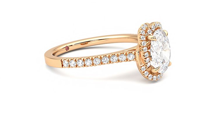 Taylor & Hart Entwine Oval Engagement Ring 360 degree image 7