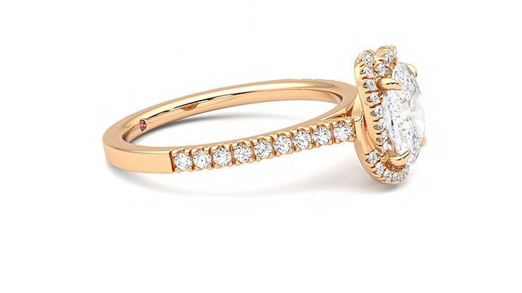 Taylor & Hart Entwine Oval Engagement Ring 360 degree image 8