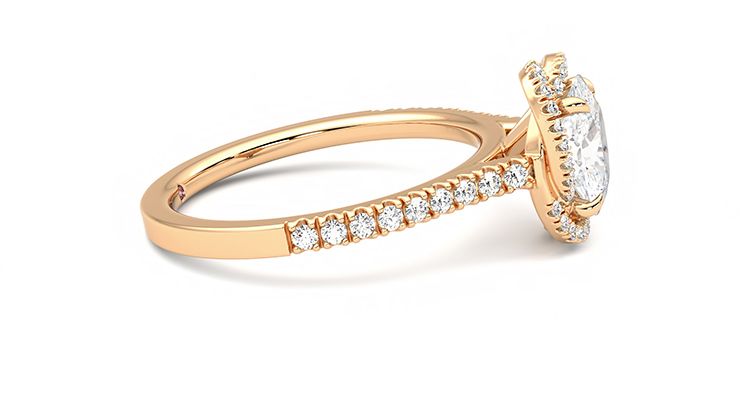 Taylor & Hart Entwine Oval Engagement Ring 360 degree image 9