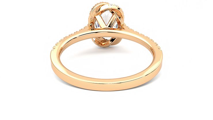 Taylor & Hart Entwine Oval Engagement Ring 360 degree image 15