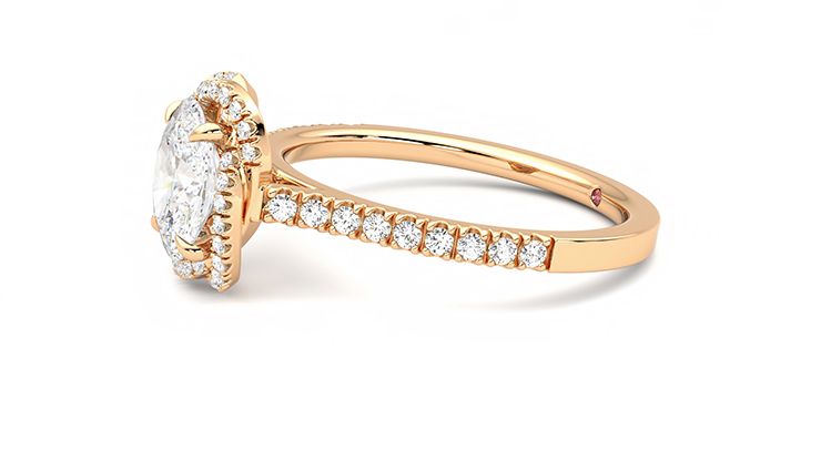 Taylor & Hart Entwine Oval Engagement Ring 360 degree image 22