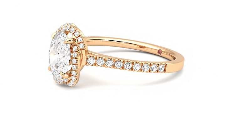 Taylor & Hart Entwine Oval Engagement Ring 360 degree image 23