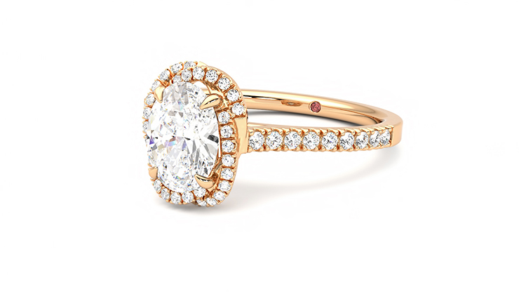 Taylor & Hart Entwine Oval Engagement Ring 360 degree image 25