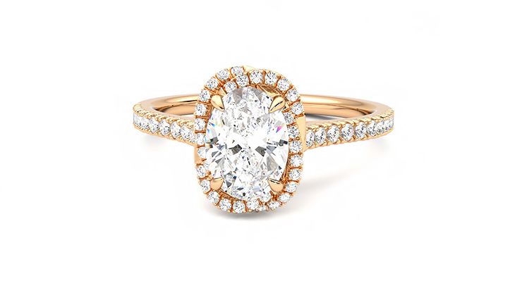 Taylor & Hart Entwine Oval Engagement Ring 360 degree image 28