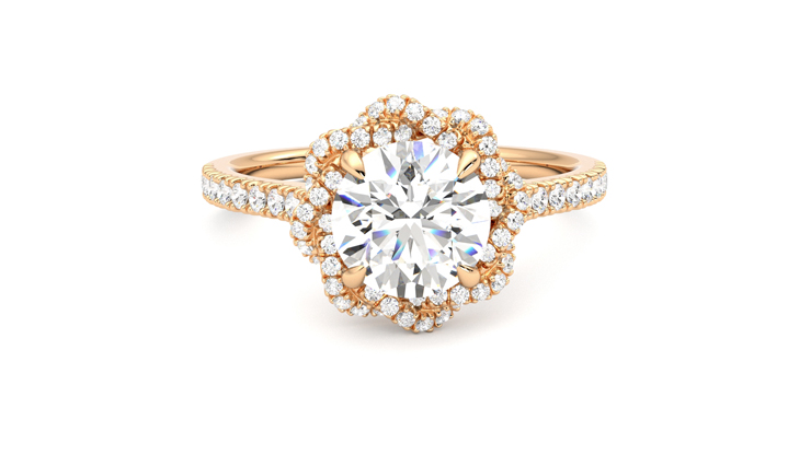 Taylor & Hart Entwine Round Engagement Ring 360 degree image 1