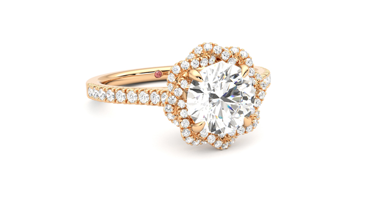 Taylor & Hart Entwine Round Engagement Ring 360 degree image 4
