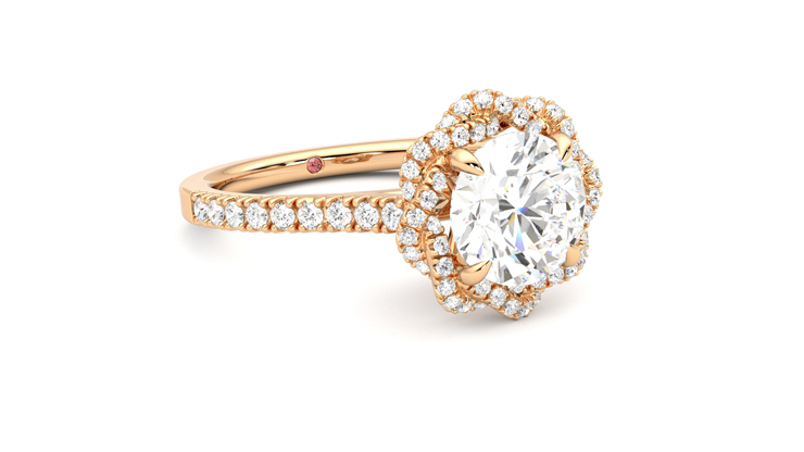 Taylor & Hart Entwine Round Engagement Ring 360 degree image 5
