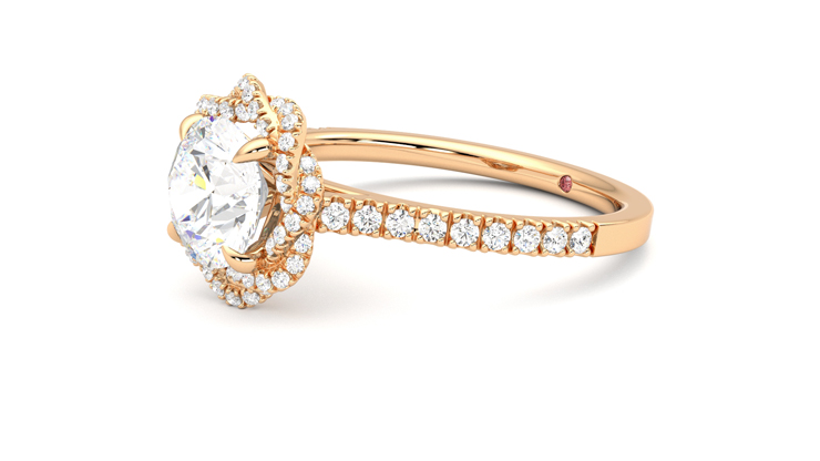 Taylor & Hart Entwine Round Engagement Ring 360 degree image 23