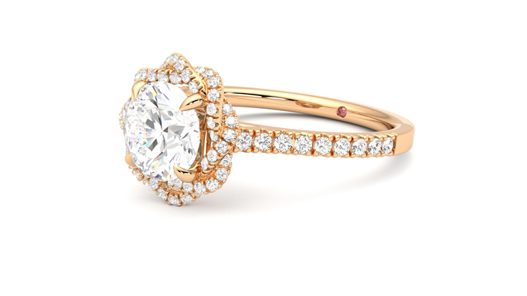Taylor & Hart Entwine Round Engagement Ring 360 degree image 24