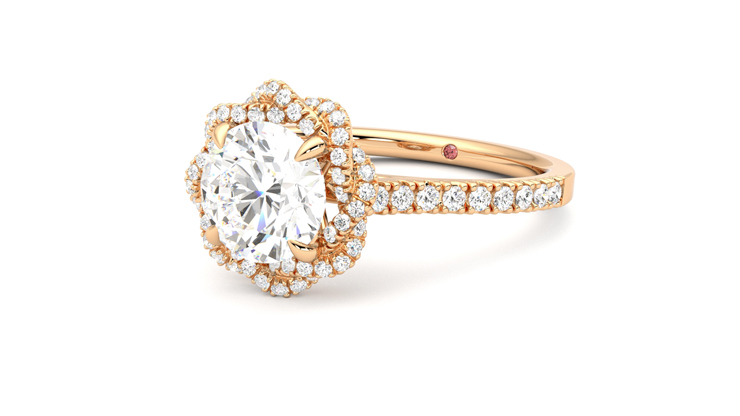 Taylor & Hart Entwine Round Engagement Ring 360 degree image 25