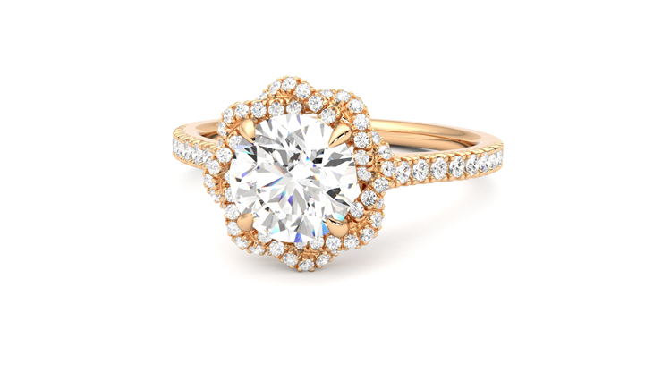 Taylor & Hart Entwine Round Engagement Ring 360 degree image 27