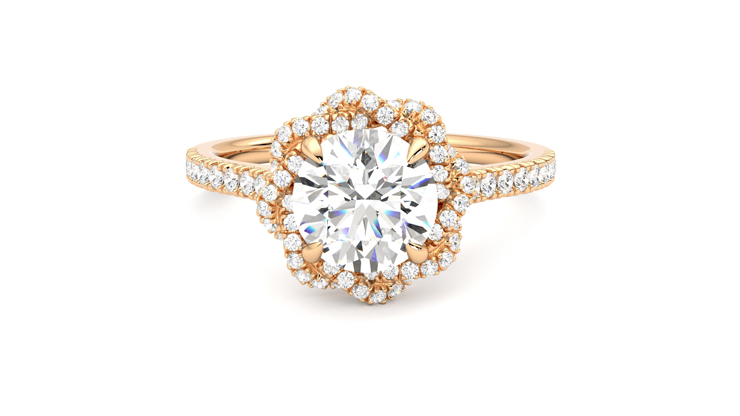 Taylor & Hart Entwine Round Engagement Ring 360 degree image 29