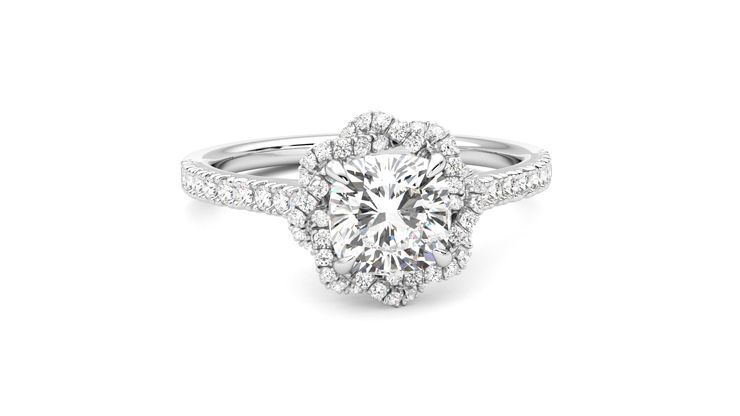 Taylor & Hart Entwine Cushion Engagement Ring 360 degree image 2