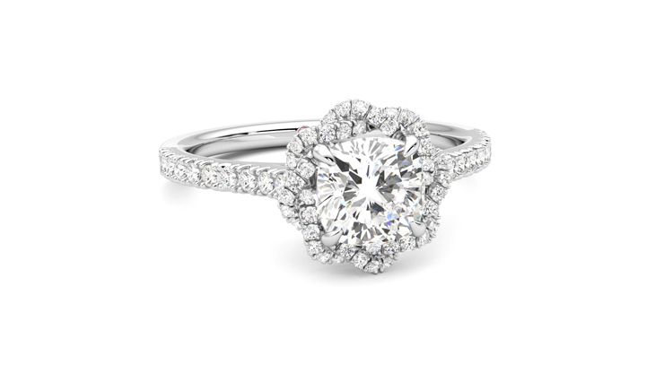 Taylor & Hart Entwine Cushion Engagement Ring 360 degree image 3