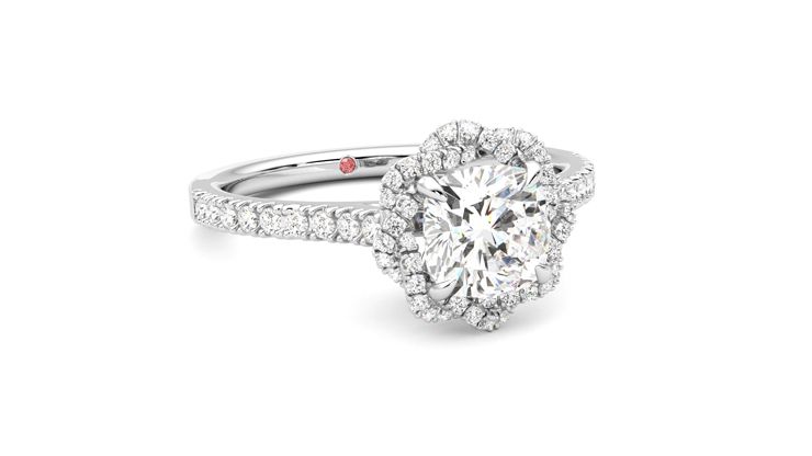 Taylor & Hart Entwine Cushion Engagement Ring 360 degree image 4