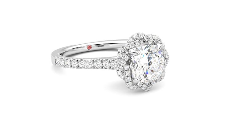 Taylor & Hart Entwine Cushion Engagement Ring 360 degree image 5
