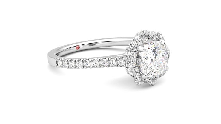 Taylor & Hart Entwine Cushion Engagement Ring 360 degree image 6
