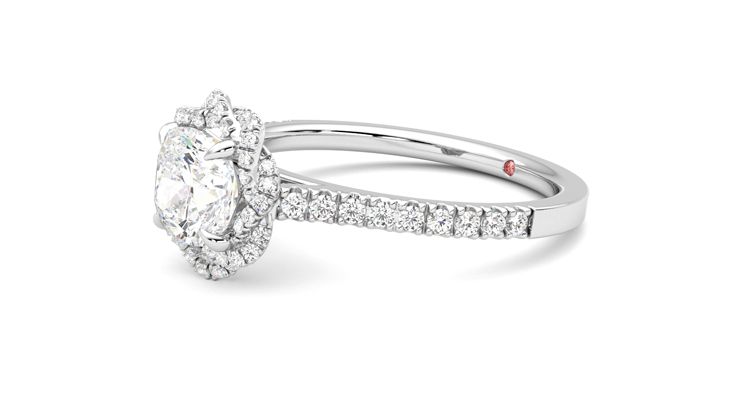 Taylor & Hart Entwine Cushion Engagement Ring 360 degree image 23