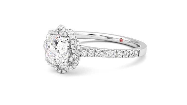 Taylor & Hart Entwine Cushion Engagement Ring 360 degree image 24