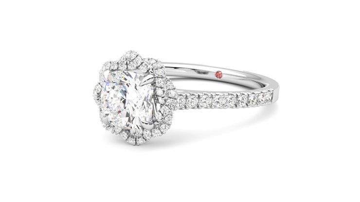 Taylor & Hart Entwine Cushion Engagement Ring 360 degree image 25