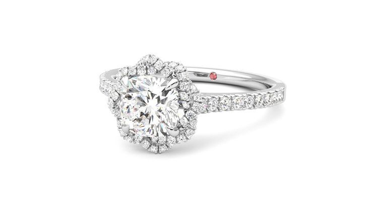 Taylor & Hart Entwine Cushion Engagement Ring 360 degree image 26