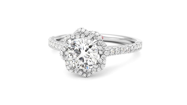 Taylor & Hart Entwine Cushion Engagement Ring 360 degree image 27