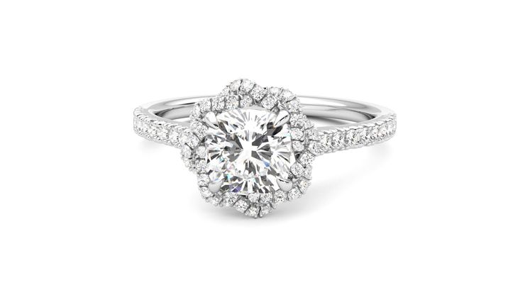 Taylor & Hart Entwine Cushion Engagement Ring 360 degree image 28