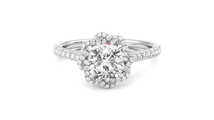 Taylor & Hart Entwine Cushion Engagement Ring 360 degree image 29