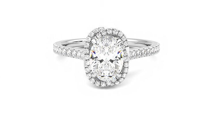 Taylor & Hart Entwine Oval Engagement Ring 360 degree image 0
