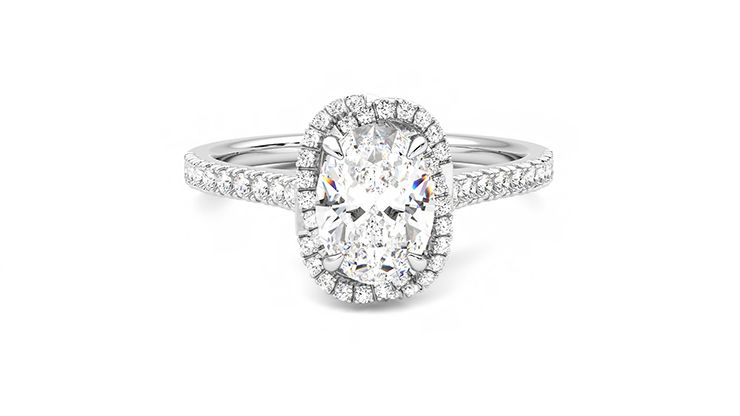 Taylor & Hart Entwine Oval Engagement Ring 360 degree image 1