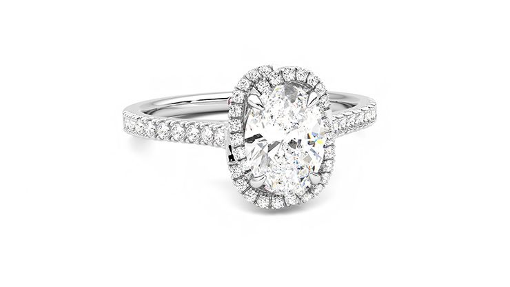 Taylor & Hart Entwine Oval Engagement Ring 360 degree image 3