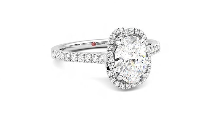 Taylor & Hart Entwine Oval Engagement Ring 360 degree image 4