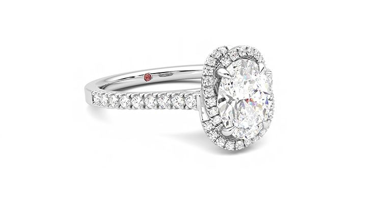 Taylor & Hart Entwine Oval Engagement Ring 360 degree image 5