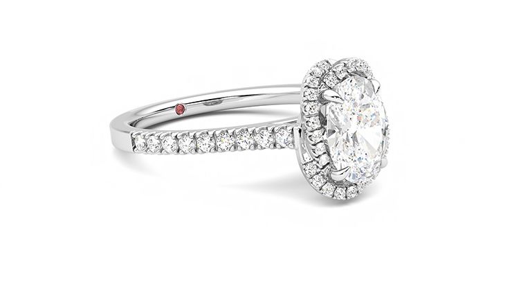 Taylor & Hart Entwine Oval Engagement Ring 360 degree image 6