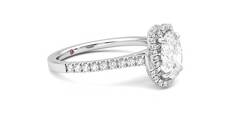 Taylor & Hart Entwine Oval Engagement Ring 360 degree image 7