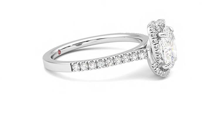 Taylor & Hart Entwine Oval Engagement Ring 360 degree image 8
