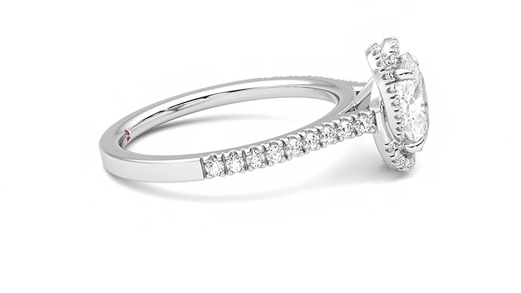 Taylor & Hart Entwine Oval Engagement Ring 360 degree image 9
