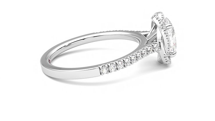 Taylor & Hart Entwine Oval Engagement Ring 360 degree image 10