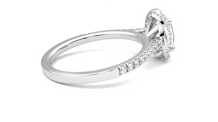 Taylor & Hart Entwine Oval Engagement Ring 360 degree image 11