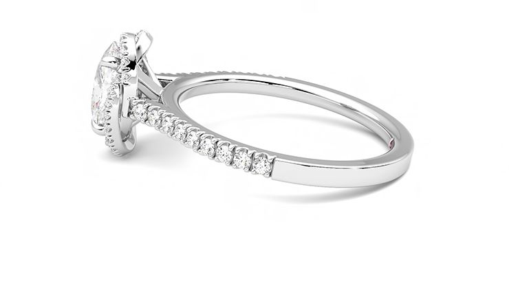 Taylor & Hart Entwine Oval Engagement Ring 360 degree image 20