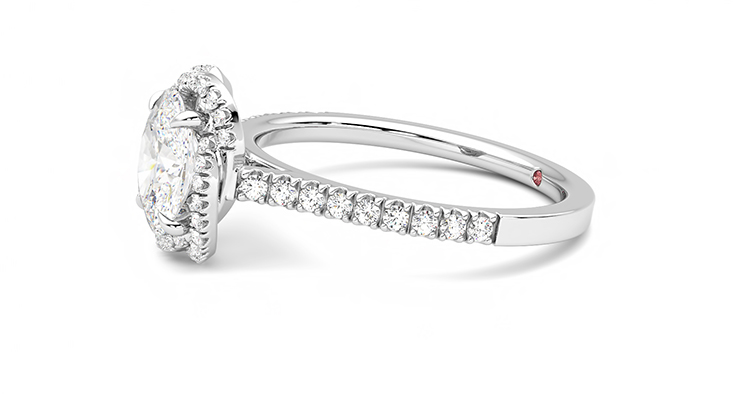Taylor & Hart Entwine Oval Engagement Ring 360 degree image 22
