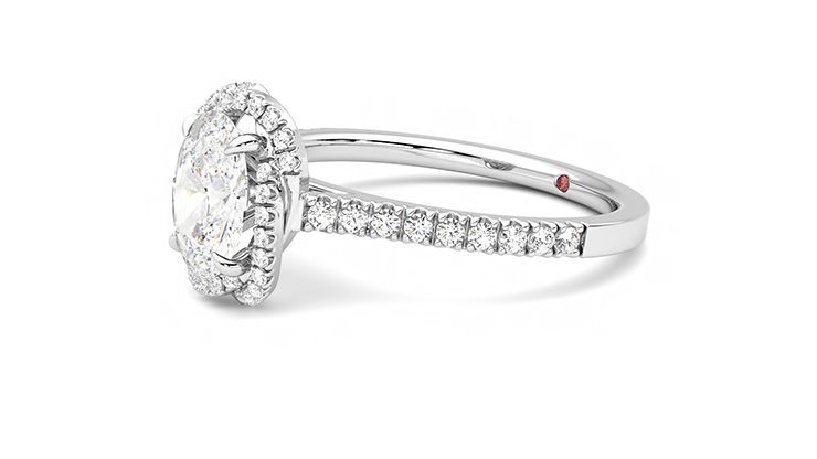 Taylor & Hart Entwine Oval Engagement Ring 360 degree image 23
