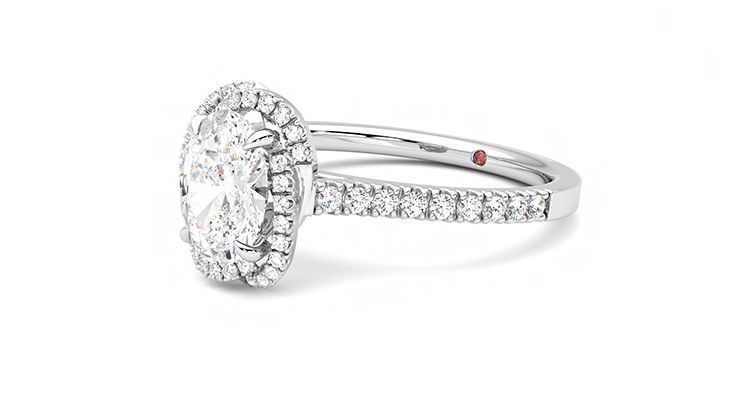 Taylor & Hart Entwine Oval Engagement Ring 360 degree image 24