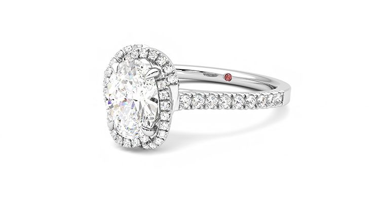 Taylor & Hart Entwine Oval Engagement Ring 360 degree image 25